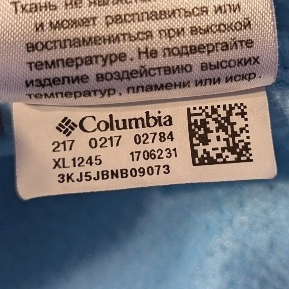 Columbia Womens Large Benton Springs Full Zip Fleece Jacket Light Blue Gorpcore